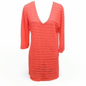 PACIFIC BEACH Women's Bright Orange Swim Cover-Up Large